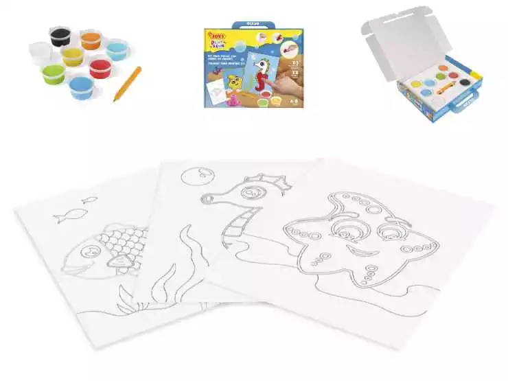 Kit para pintar con arena de colores Ocean Explora tu creatividad con el kit de arena de colores. Con 8 botes, un punzón y láminas de animales acuáticos, ¡es el regalo perfecto para los pequeños artistas!