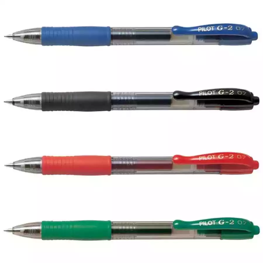 Pilot G-2 tinta gel trazo 0.4mm El bolígrafo Pilot G-2 combina tinta gel retráctil y sujeción de caucho, ofreciendo una escritura precisa y cómoda. ¡Perfecto para tu día a día!