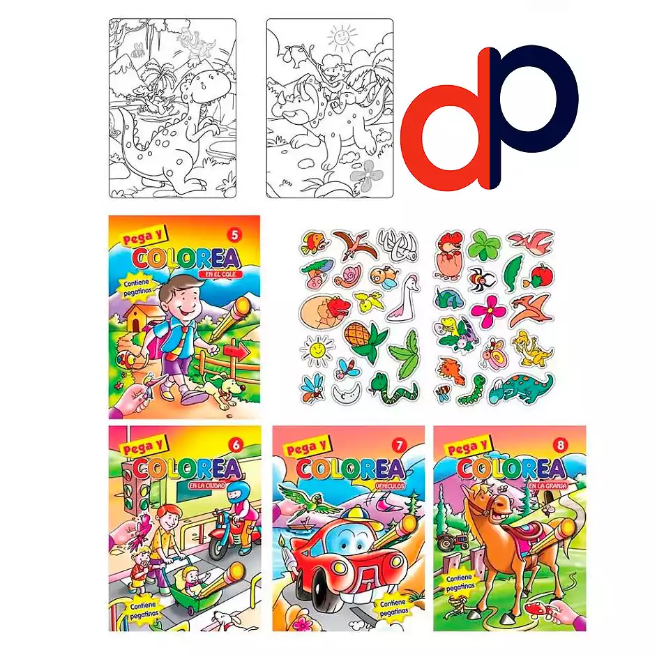 Juega con Pegatinas y Colorea  "Pega y Colorea"