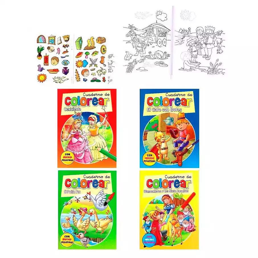 Con Pegatinas y de Colorear "Los cuentos"