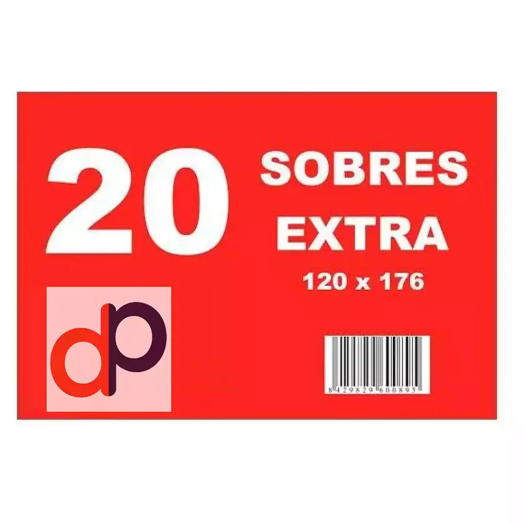 [8429829600895] 20 Sobres comerciales B6 - 120x176 mm.