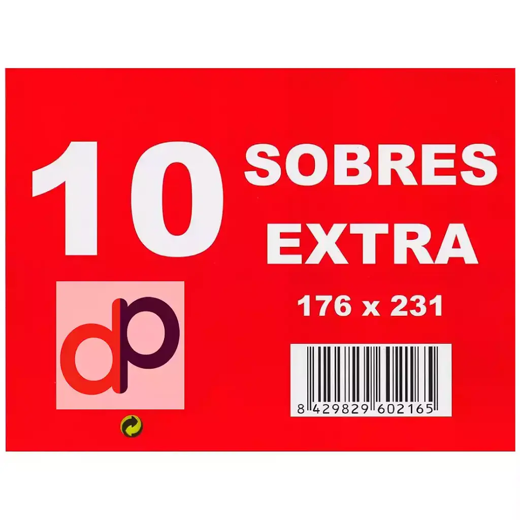 [8429829602165] 10 Sobres tamaño cuartilla - 176 x231mm.
