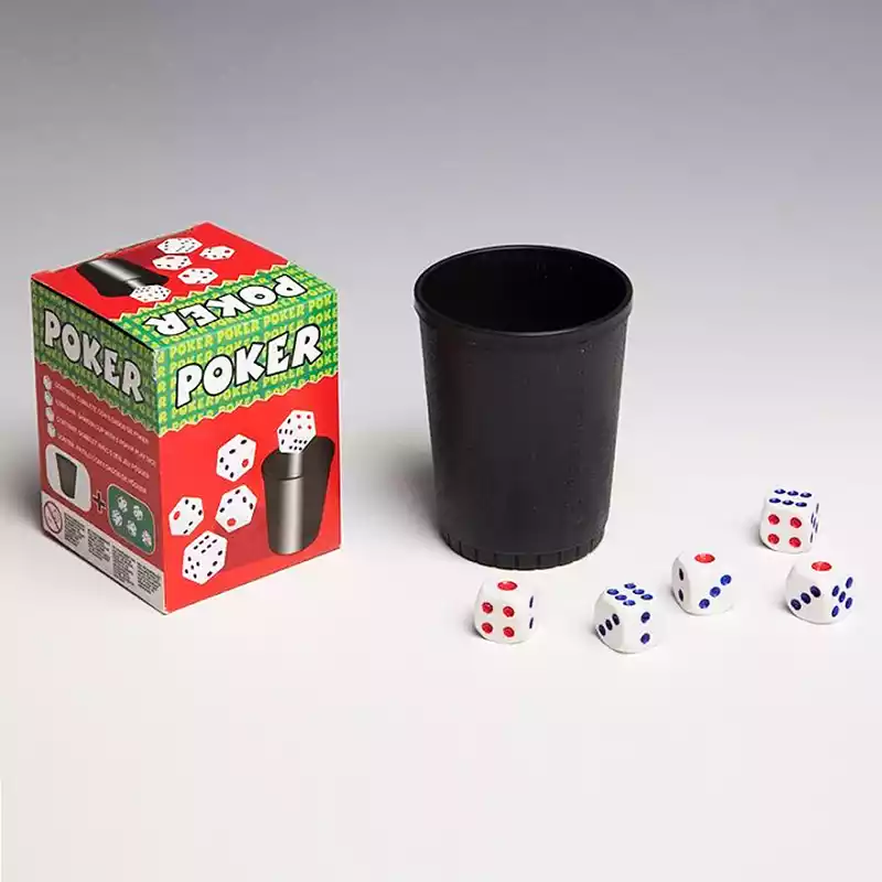 Cubilete de Poker con 5 dados