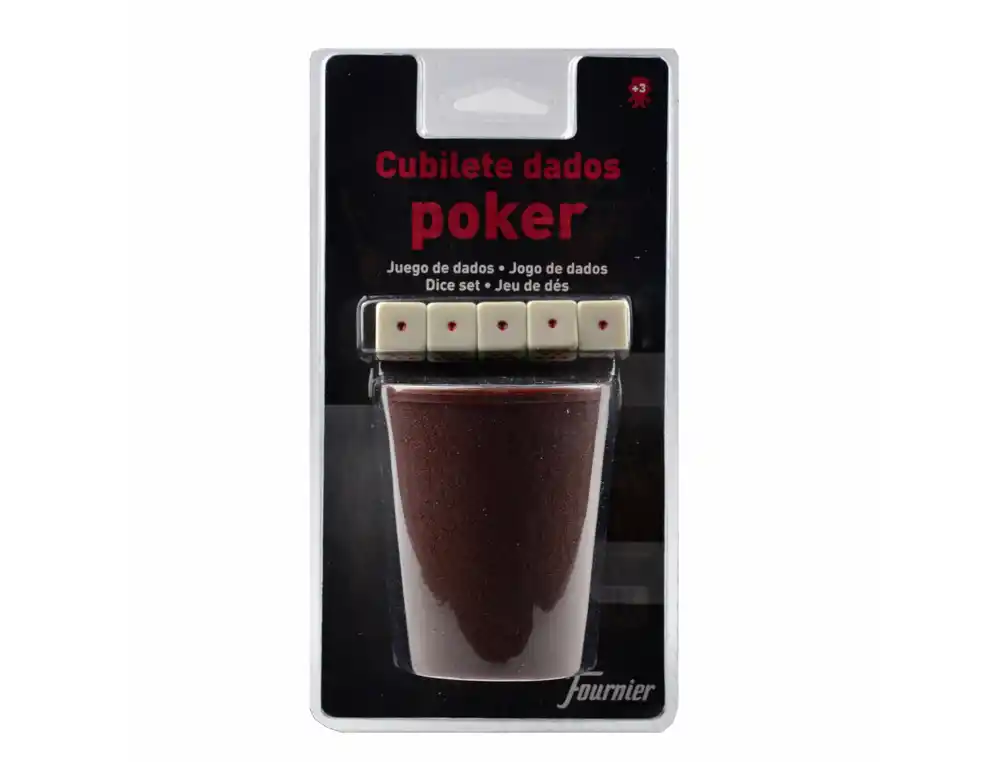 Dados poker con cubilete Fournier