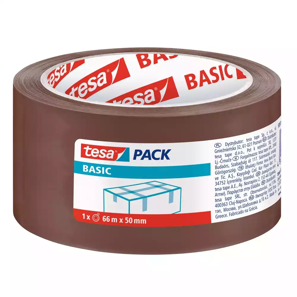 [4042448276124] Cinta adhesiva embalaje marrón . Rollo 66m x 50mm