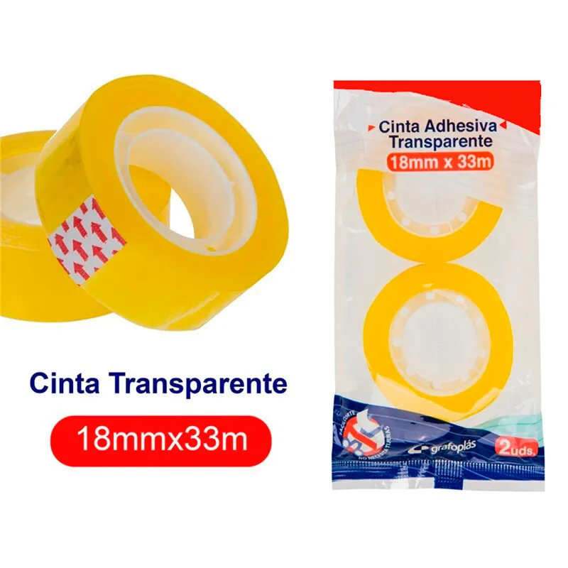 [8413623601295] 2 cintas adhesivas transparentes - 18mm. x 33mt.