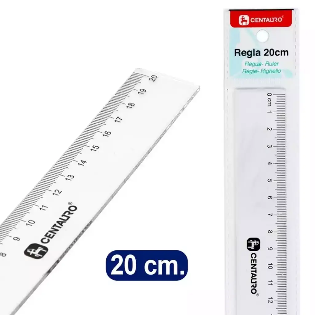 Regla de plástico 20 cm