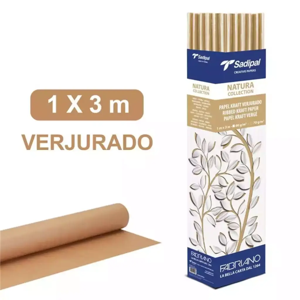[8427973106256] Rollo papel kraft 1x3m marrón