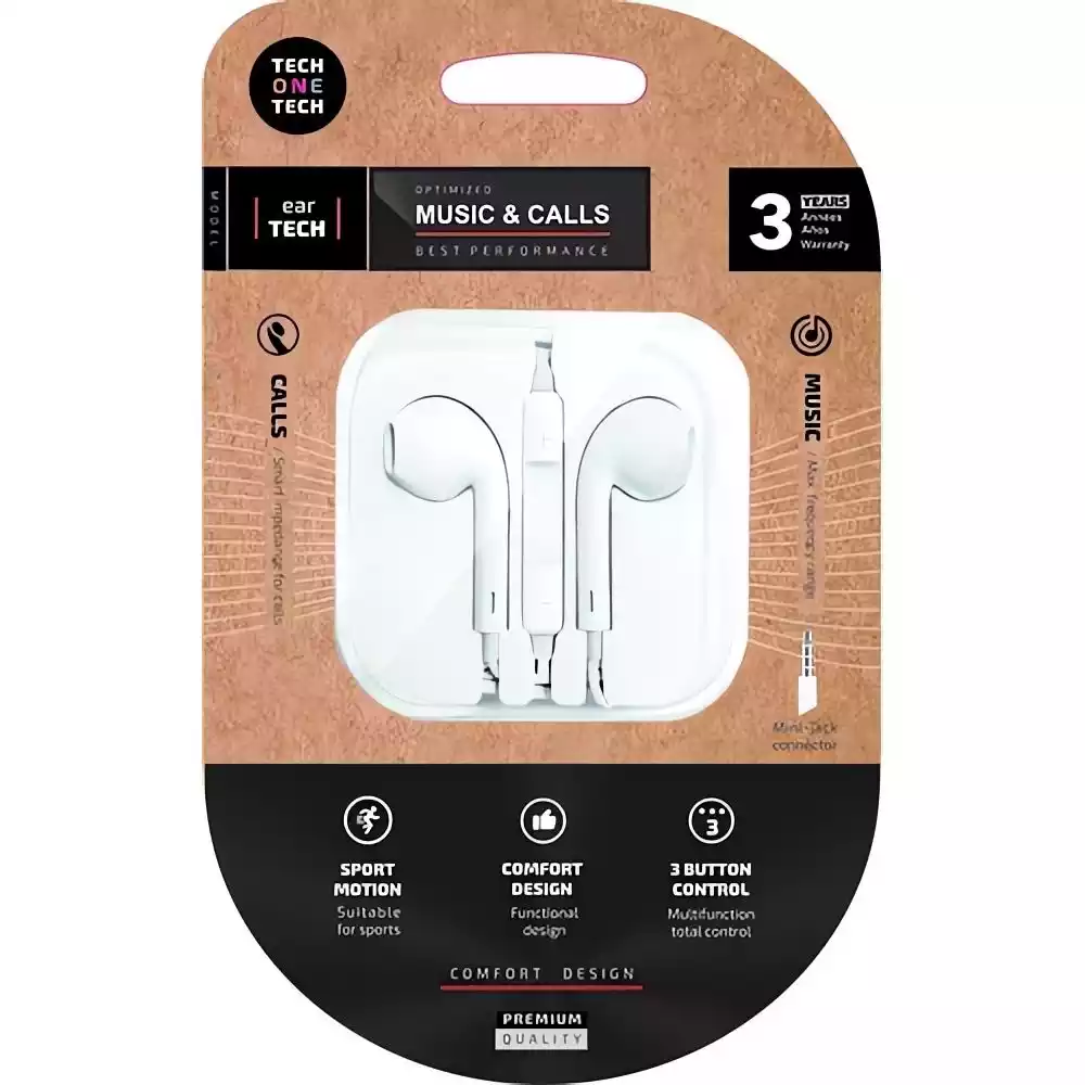 Auriculares de botón con conector Mini Jack y micrófono integrado