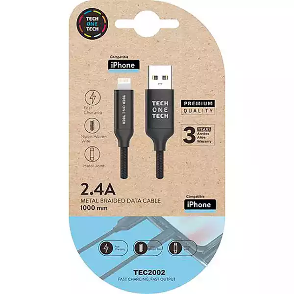 [8436546592235] Cable de USB a LIGHTNING - Largo 1mt – Carga 2.4A
