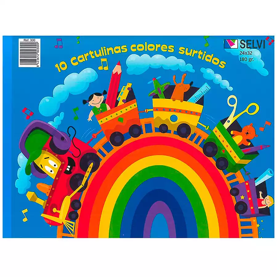 [8423612003009] Cartulina de colores – Block 10 hojas - 24x32 - 180 gm