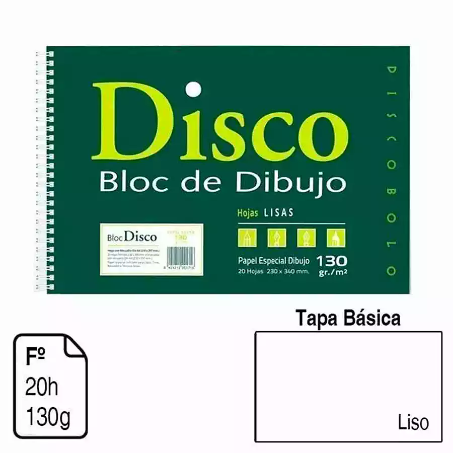 Bloc 20 láminas de dibujo lisas A4+