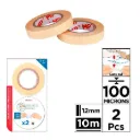 2 Cintas Adhesivas Doble Cara 12mm - 100 Micras