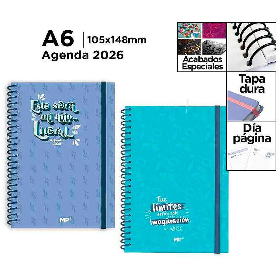Agenda anual 2026 - Día Página - 10x14cm.