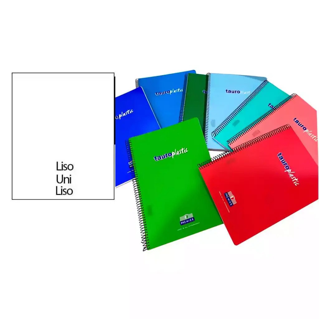 Cuaderno espiral - Liso - Tapa Plástico – 80h/90gr (Seleccione un tamaño)