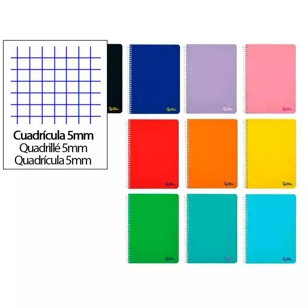 Cuaderno espiral - Cuadro 5mm - Tapa Blanda - 80h/75gr (Seleccione un tamaño)