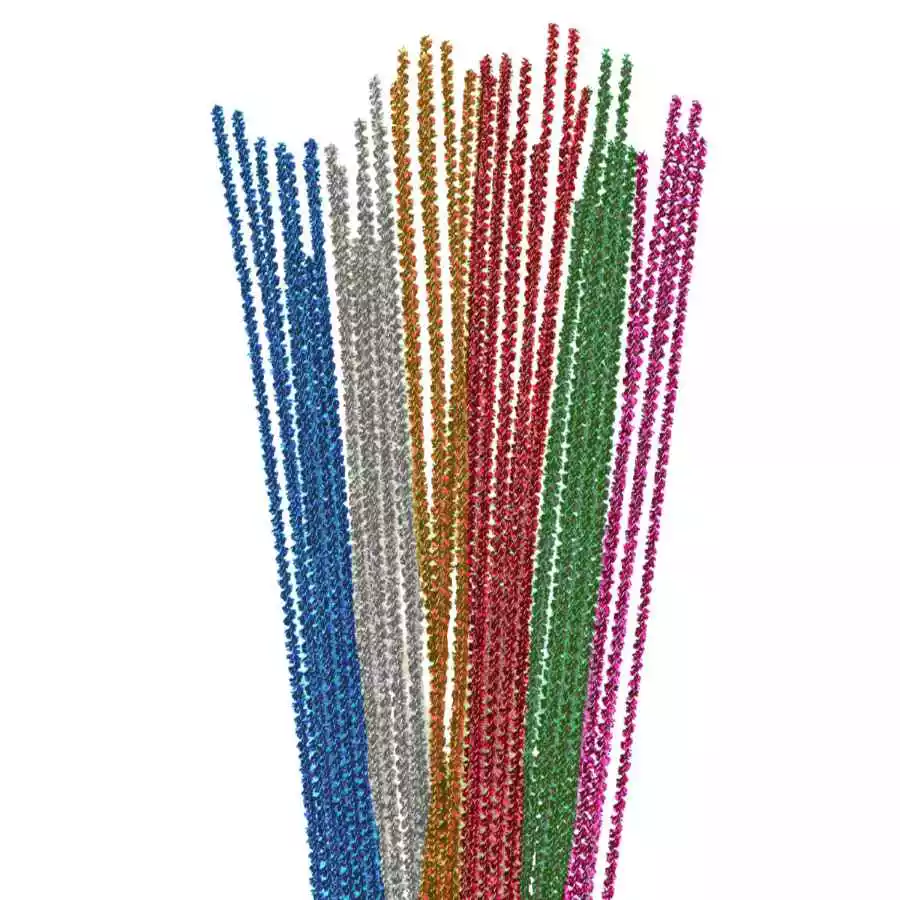 [8428885390160] 25 Limpiapipas Ø6mm. x30cm. 6 colores metálicos