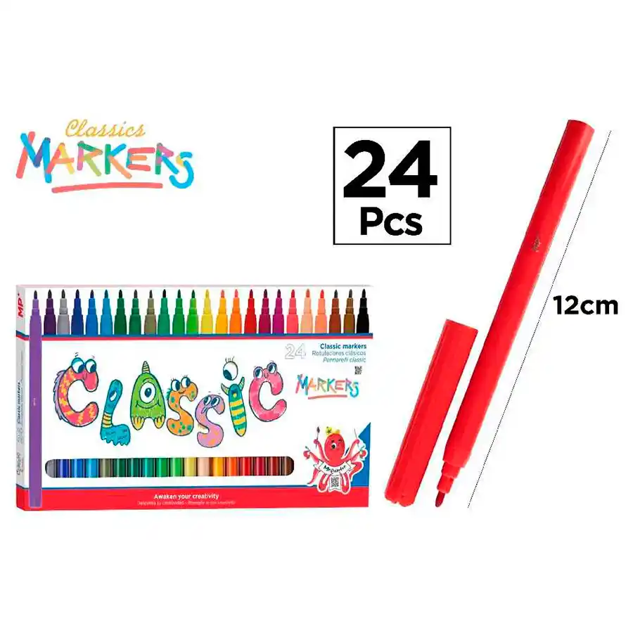 24 Rotuladores Colores clásicos