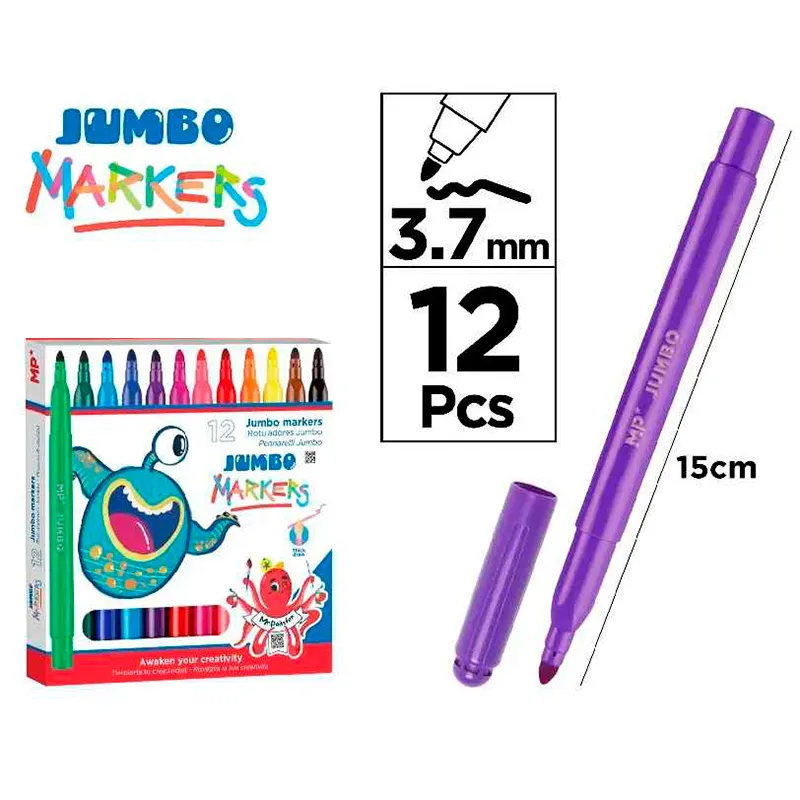 12 Rotuladores Jumbo