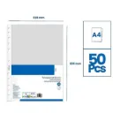 50 fundas multitaladro - Tamaño A4 - Tipo cristal 30 mc.