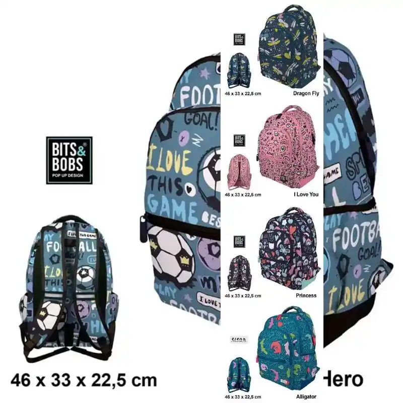 Mochila Escolar Rubber (46x33x22) (Seleccione un patrón)