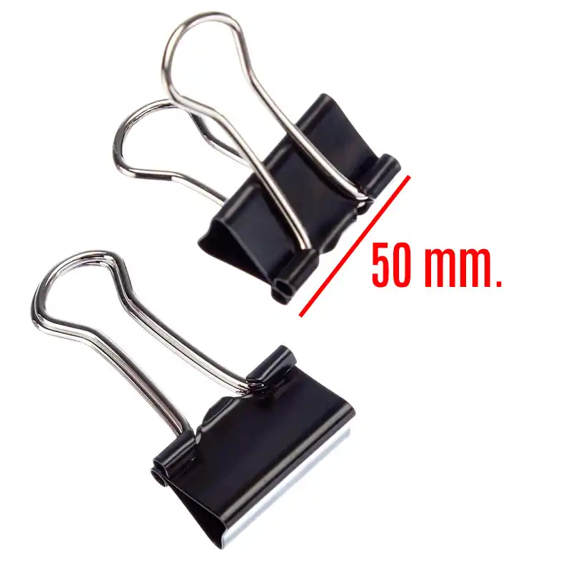 [8435464172550] 2 Pinzas abatibles 50 mm. Color negro