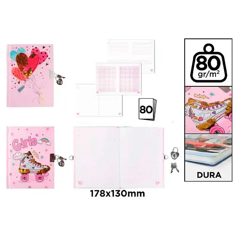 [8435721004716] Diario con candado (Seleccione una decoración)