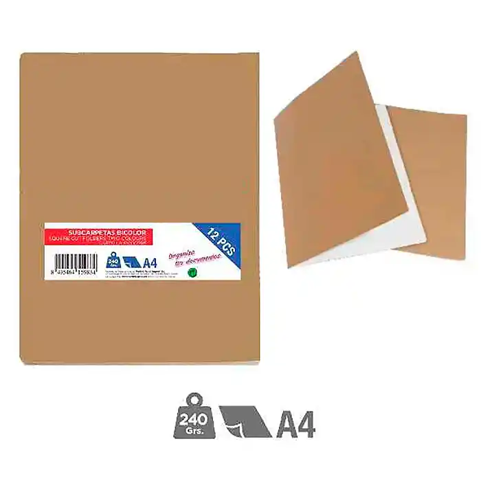 [8435464159834] 12 subcarpetas bicolor A4 de 240 gm