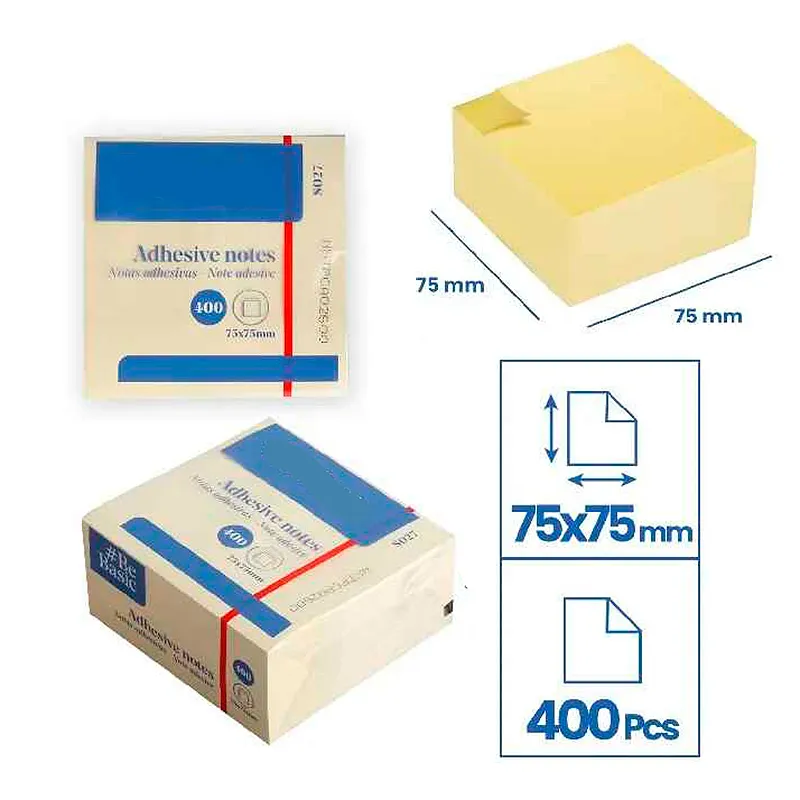 [8435721002316] Notas adhesivas amarillas - 75x75 mm - 400 hojas