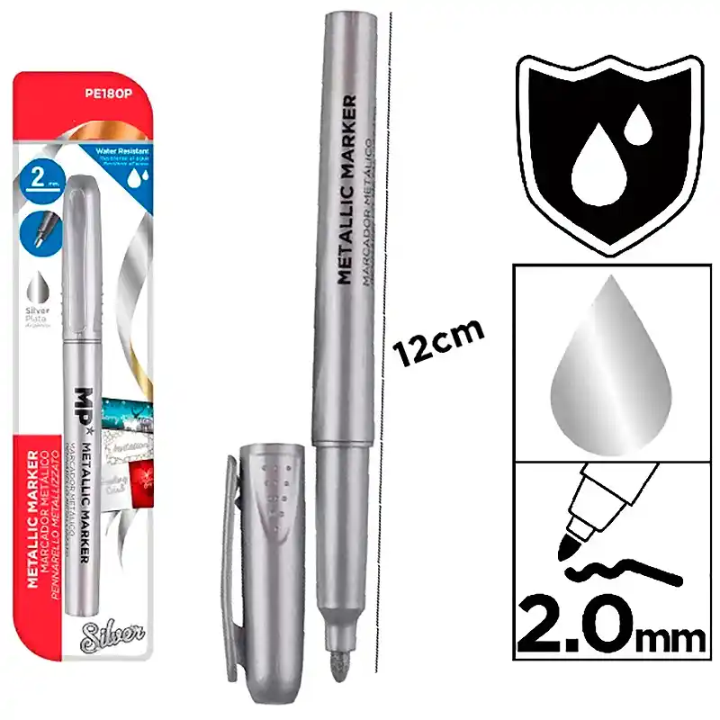 [8435250983674] Rotulador plata permanente 2mm
