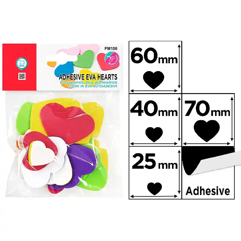 [8435250950034] Corazones goma eva adhesivos