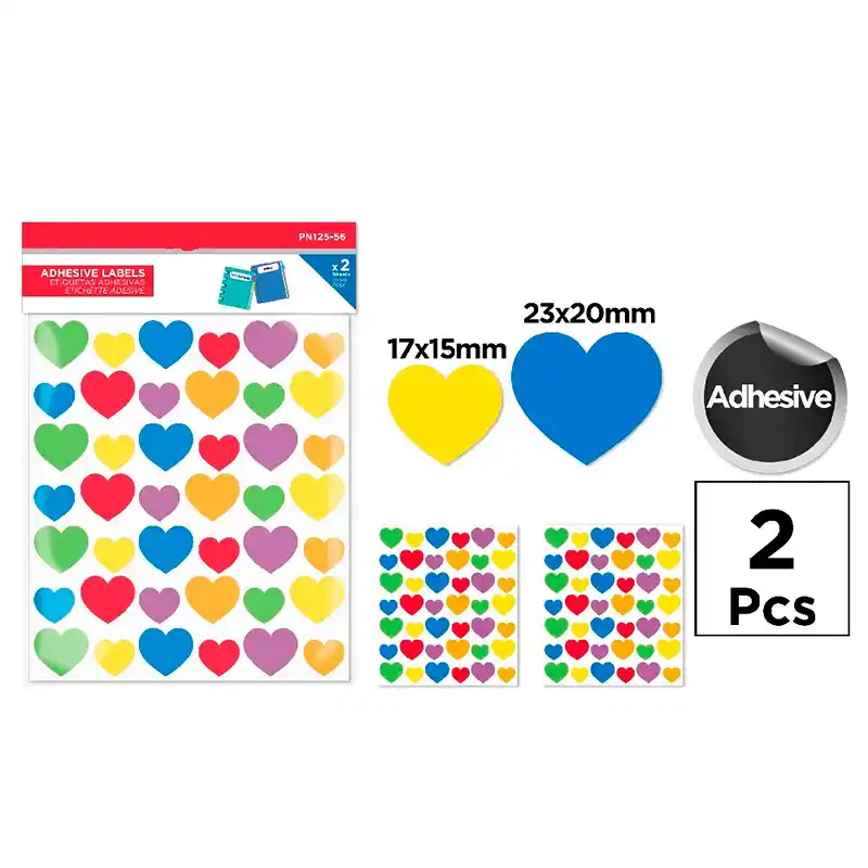 70 pegatinas de corazones