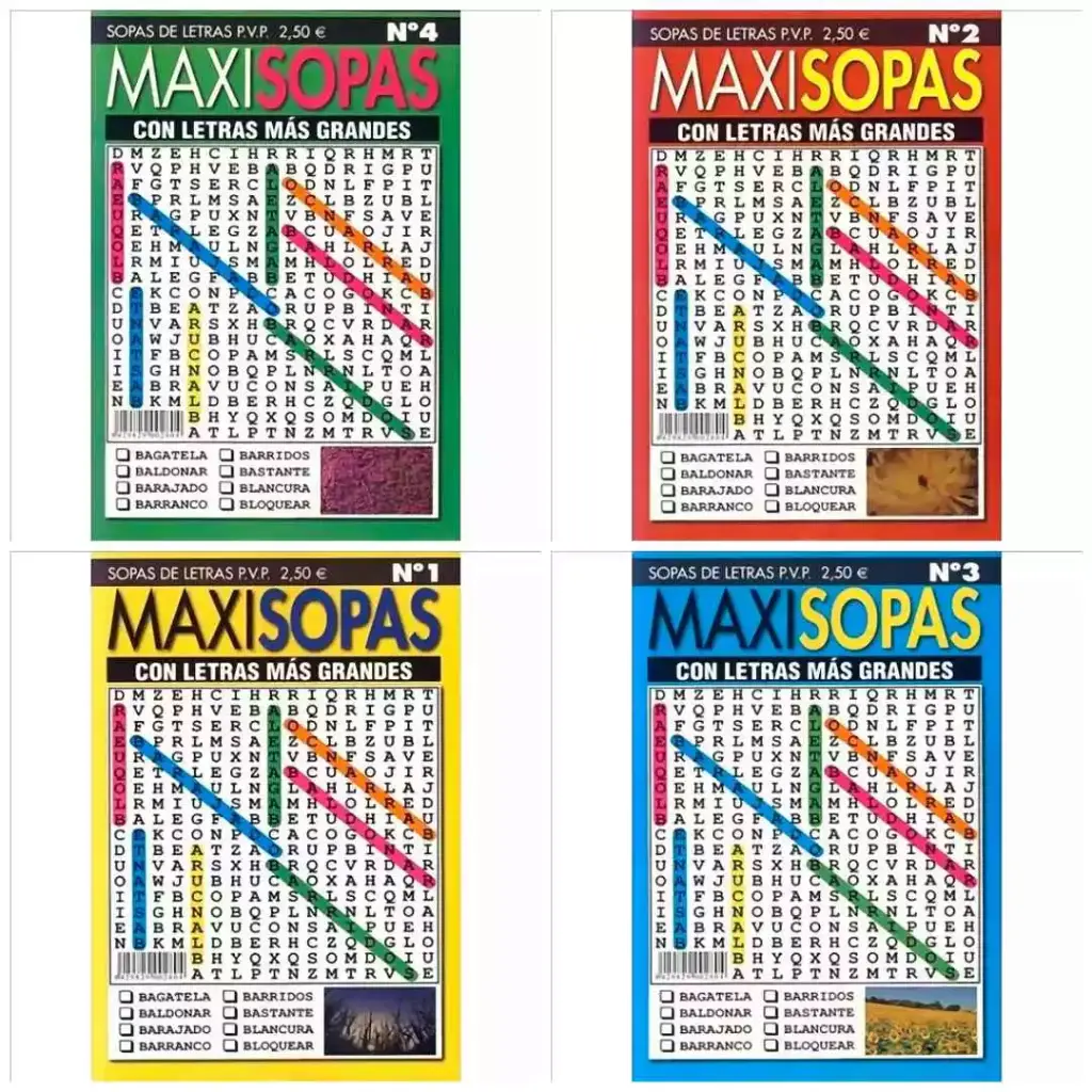 Pasatiempos Sopas de Letras (Letra grande)