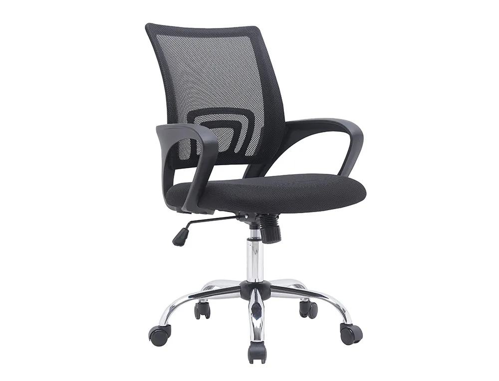 Silla Oficina de malla con base metálica y ruedas premium. Mod Siena