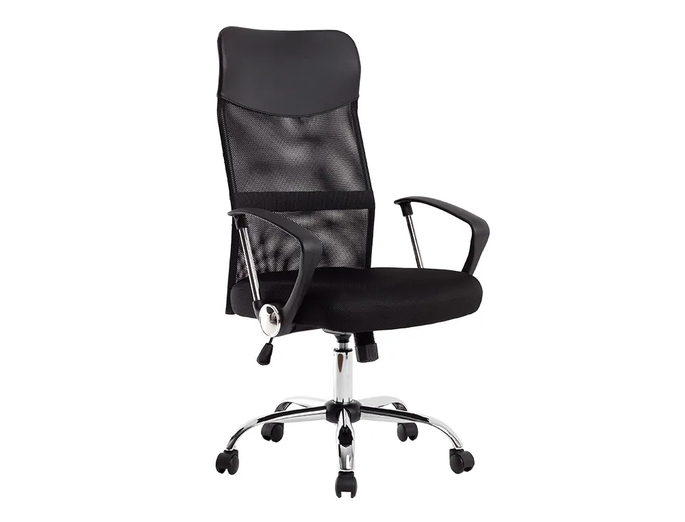 Silla Dirección de malla de respaldo alto con base de metal