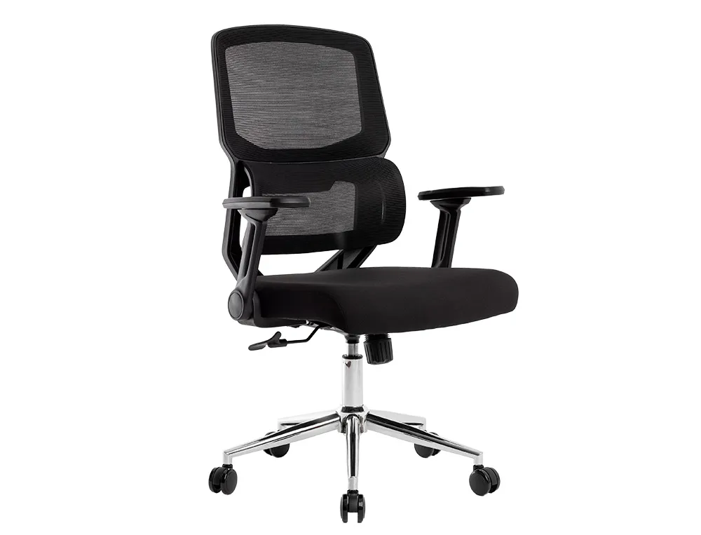 Silla Oficina de malla y base metálica con ruedas premium. Mod. Lucca