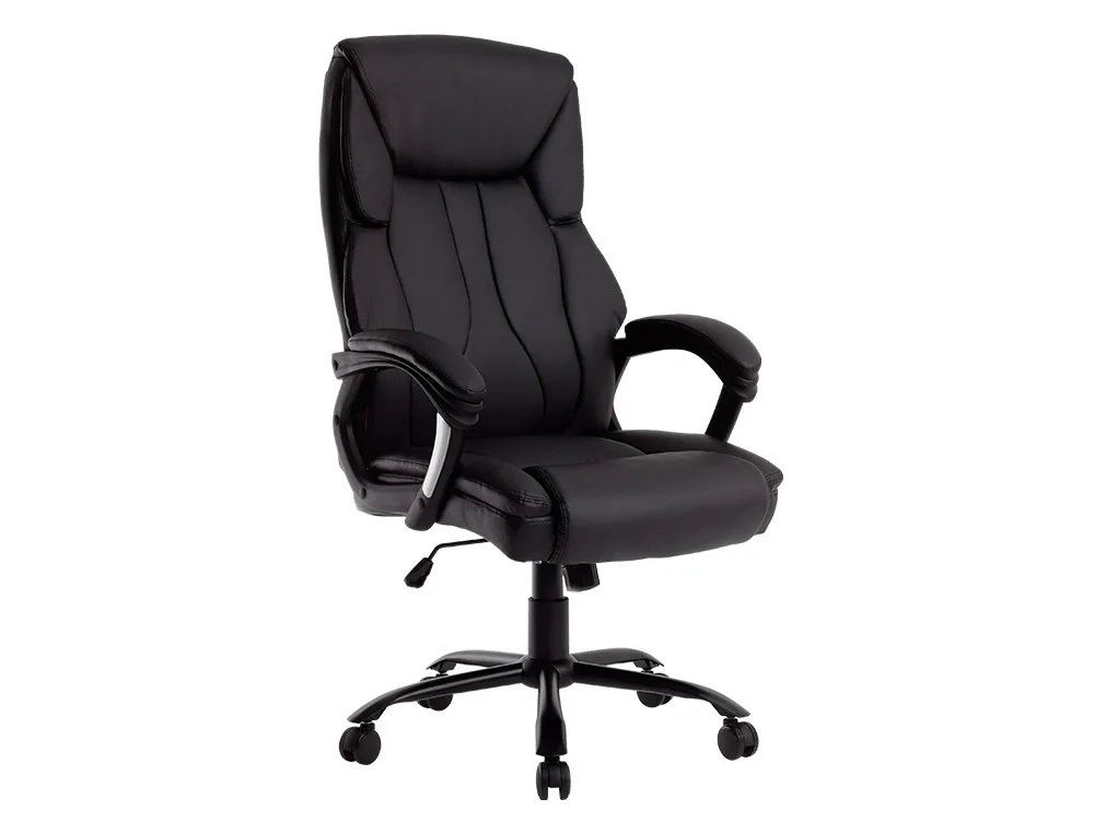 Silla Dirección de símil piel y base metálica con ruedas premium. Mod. Bolz