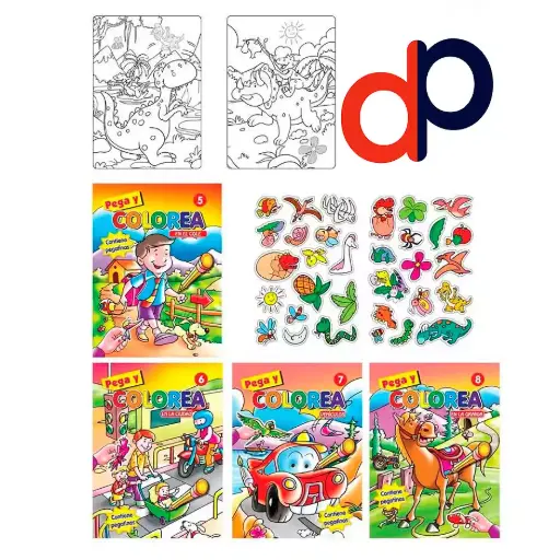 Juega con Pegatinas y Colorea  "Pega y Colorea"