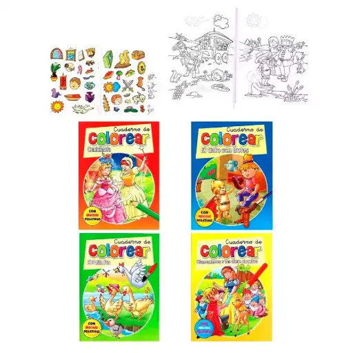 Con Pegatinas y de Colorear "Los cuentos"