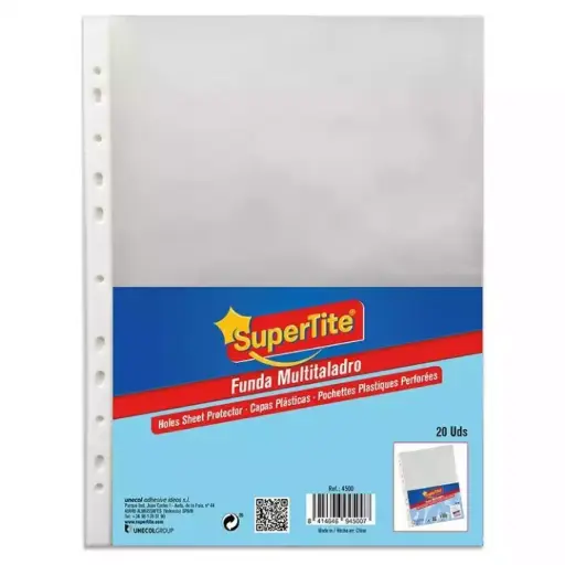 [8414646945007] 20 fundas multitaladro tamaño A4