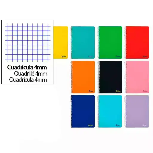 Cuaderno espiral Cuadro 4mm Tapa Blanda