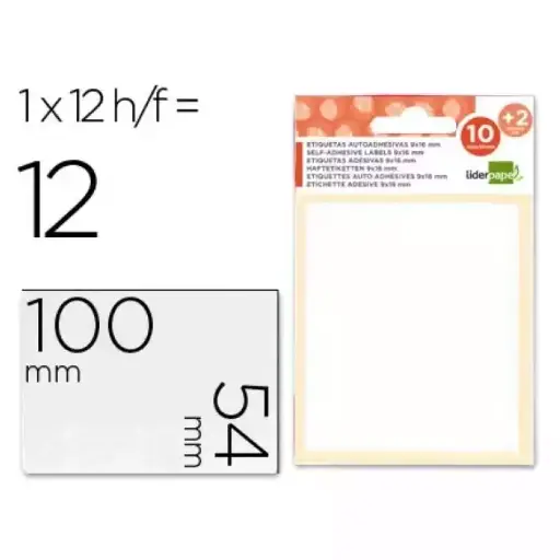 [8423473355071] 12 Etiquetas adhesivas 54x100 mm