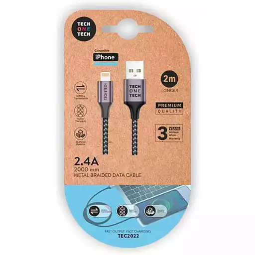 [8436546594086] Cable de USB a LIGHTNING - Largo 2mt – Carga 2.4A