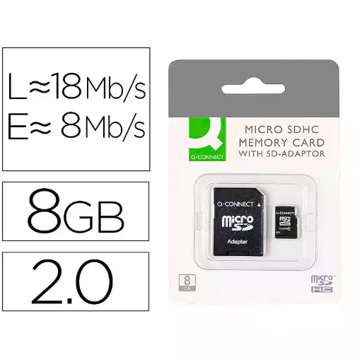 [5705831160118] Tarjeta memoria SD con adaptador 8Gb - Clase 4