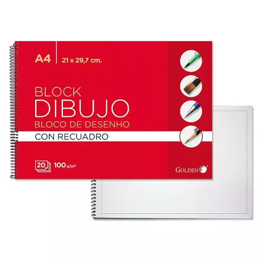 [8430173174727] Bloc 20 láminas de dibujo con recuadro A4