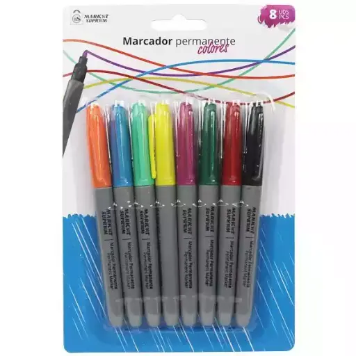 [8422839065227] 8 rotuladores permanentes de colores