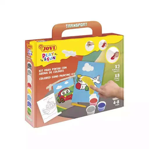 [8412027035118] Kit para pintar con arena de colores Transportes