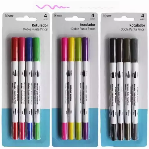 4 Rotuladores de colores con doble punta - Mod. Básico